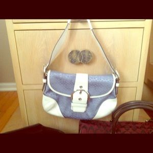 Like new baby blue Coach shoulder purse